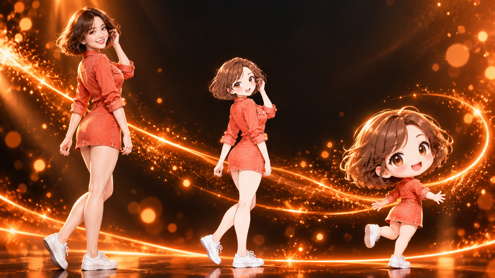実写・アニキャラ・ミニキャラの3つの姿